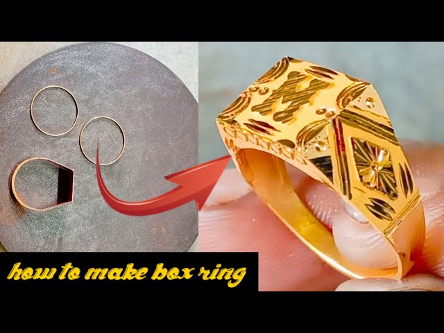 Surreal Box Gold Ring for Men