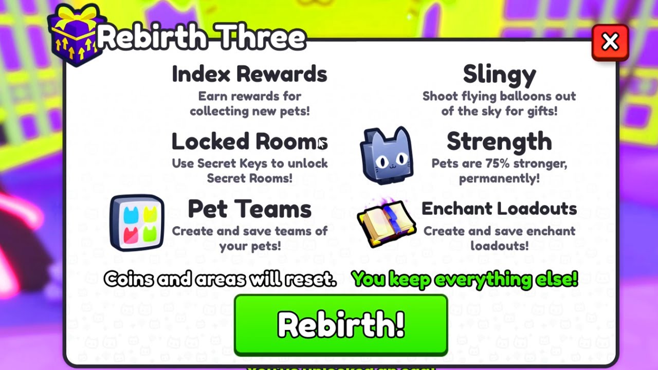 How Many Rebirths In Pet Sim 99