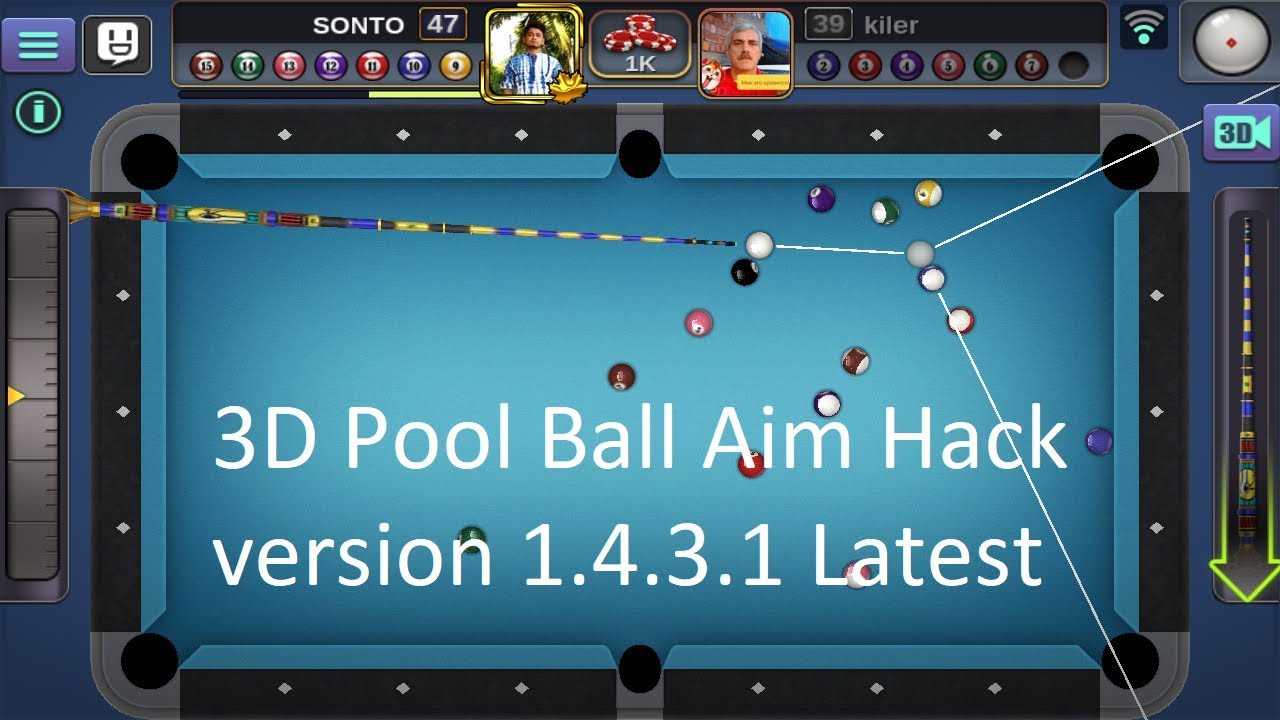 3d Pool Ball - Long Line Aim Hack Mod v1.4.3.1 | New Version Link in  Description (Official Server) - 