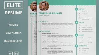 Elite Resume/CV template - Microsoft Word & Photoshop formats [DOWNLOAD]