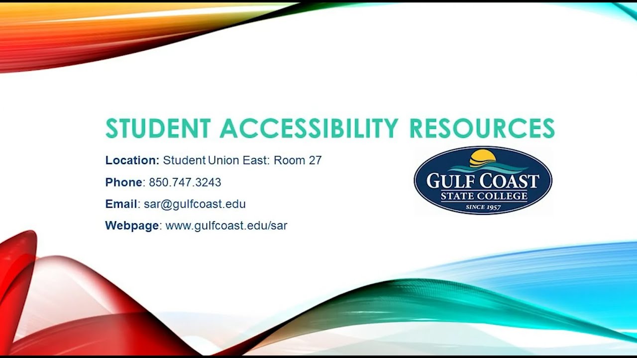 Student Accessibility Resources (SAR) at Gulf Coast State College ...