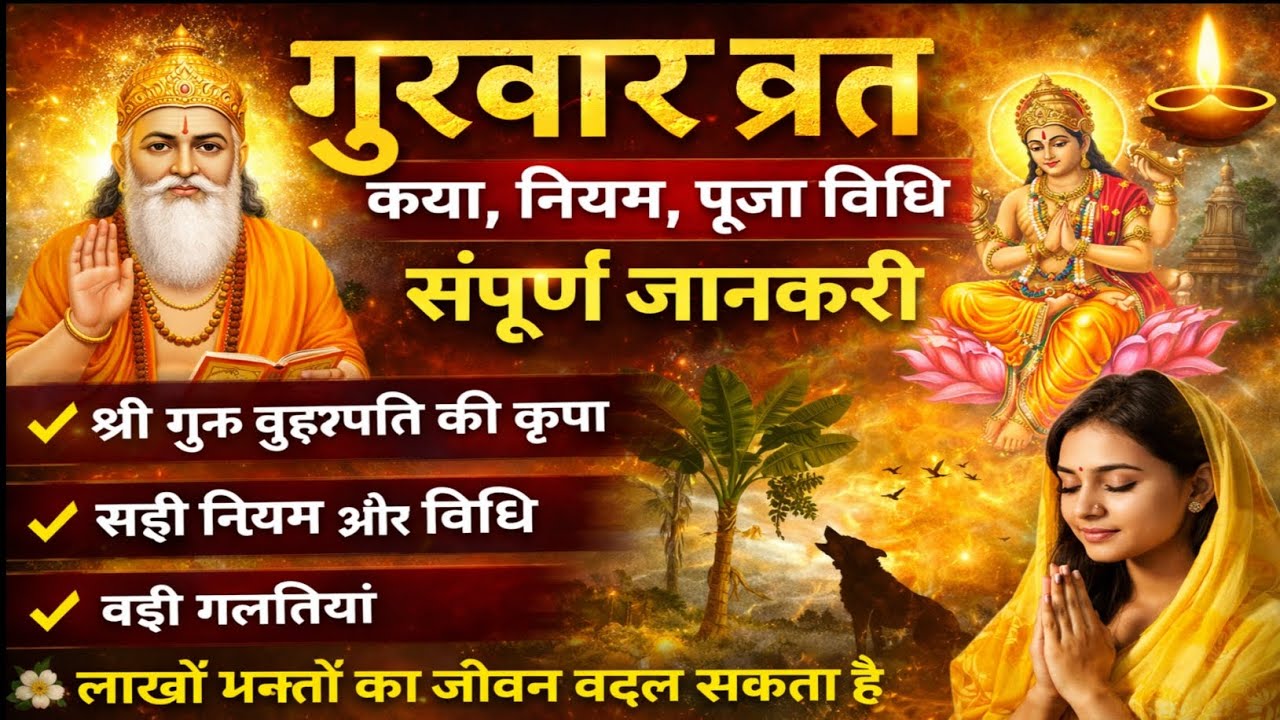 गुरुवार व्रत कथा , व्रत नियम , पूजा विधि , सम्पूर्ण जानकारी | Guruvar vrat katha , niyam , puja 