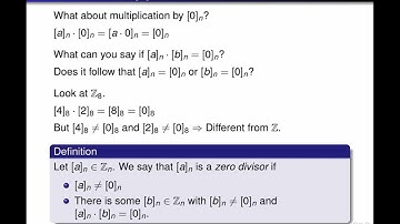 Zero Divisors and Units in Z_n