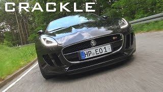 Jaguar F-Type V6 S - Acceleration 0-200 Km/H Crackle Sound Onboard Autobahn