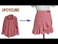 DIY Upcycling Shirt/셔츠 리폼/랩스커트 만들기/Making Wrap Skirt/치마/남방 /Reform Old Clothes|안입는옷/옷만들기/Refashion