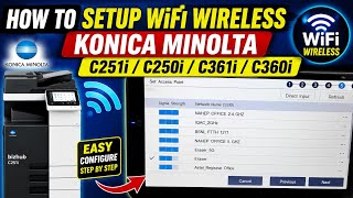 How to Setup WiFi Wireless on Konica Minolta C251i C250i C361i C360i 📶🔥 #konicaminolta #wifi