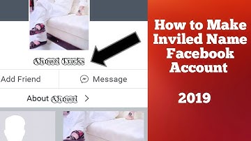How to Make Inviled Name Facebook Account / ID 2019 || #FacebookTricks