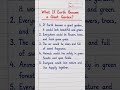 What If Earth Became a Giant Garden? | 5 Lines Essay in English