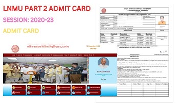 LNMU PART 2 ADMIT CARD SESSION 2020-23