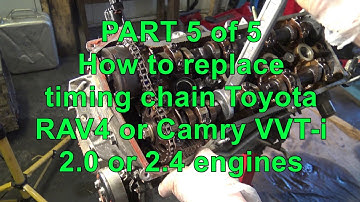 PART 5 of 5. How to replace timing chain Toyota RAV4 or Camry VVT-i 2.0 or 2.4 engines