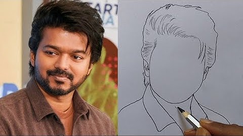 How to draw Thalapathy Vijay / South Actor Vijay Drawing Easy