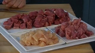 How To Cut Meat For Fondue : Meat Preparation Tips - Youtube
