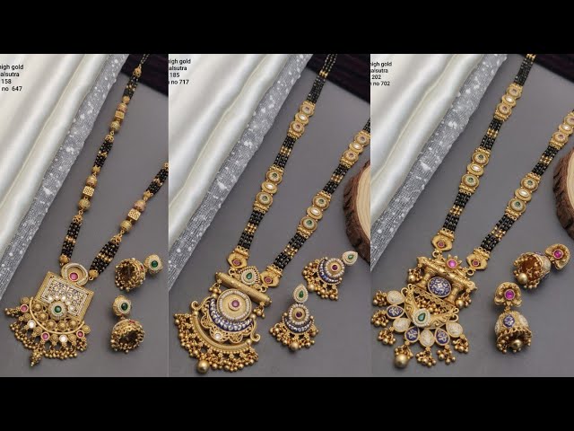 latest light weight gold mangalsutra designs with price // new gold black  beads mangalsutra designs 