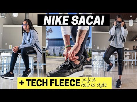 Nike SACAI LD Waffle Black Nylon ON FOOT + HOW TO STYLE TECH FLEECE