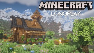 Minecraft Peaceful 1.18 Longplay - Caves & Cliffs, Building a Mountain Starter House (No Commentary)