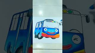 easy colouring TAYO BUS with crayon oil pastel, let's jg FB jg jg,! screenshot 4