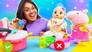 ¡Peppa aprende a cocinar para baby Alive Juegos de cocina para bebés. Videos de juguetes bebés