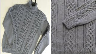 Мужской свитер &quot;скандинавские мотивы&quot;. Подробно о вязании.