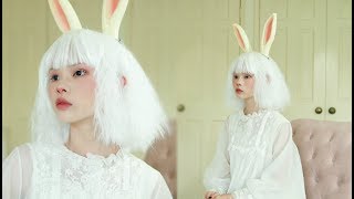 vintage white rabbit makeup tutorial 🐇 halloween 2017