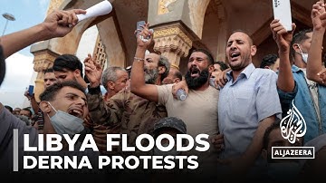 Libyan survivors protest against authorities after flood disaster in Derna