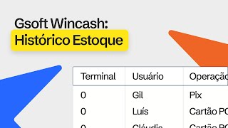 Atualização do Gsoft Wincash: Histórico Estoque