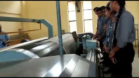 Warping machine working at Weaving lab of Govt Polytechnic Hisar