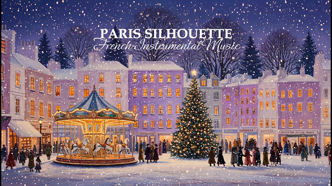 Parisian Winter Square🗼 French Instrumental Music to Relax  Coffee Playlist