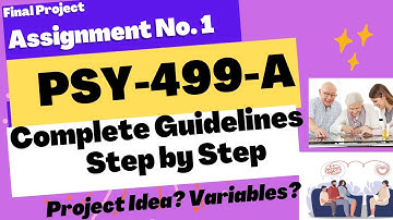 PSY499 A Final Project Idea Assignment No 1 || Psy499-A Final Project Fall 2023 || VU Short Notes