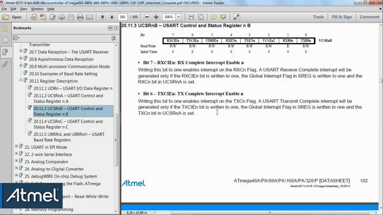 Getting Started With Avr Using The Avr Usart To Loopback From A Serial Terminal 16 Youtube
