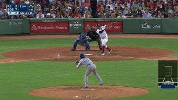 KC@BOS: Bogaerts slashes an RBI ground-rule double