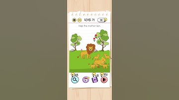 Brain Test Level 71 answer Help the mother lion - Gameplay Solution Walkthrough