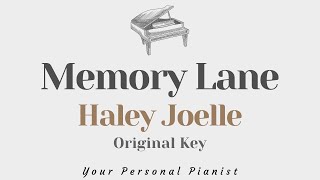 Memory Lane - Haley Joelle (Original Key Karaoke) - Piano Instrumental Cover with Lyrics