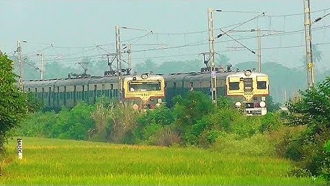 Amazing Twin EMU Crossing through Sharp Rail Curve | Eastern Railways