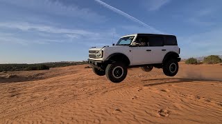 Jumping a new 2022 Ford Bronco Badlands Sasquatch in Moab Utah