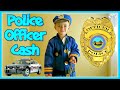 Police officer serving  protecting kid role play