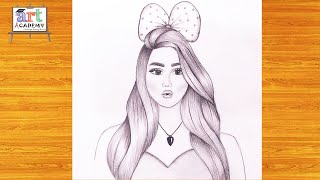 رسم بنات كيوت | تعليم رسم بنت كيوت مع قصه شعر سهل بالرصاص خطوه بخطوه للمبتدئين بطريقة سهلة | رسم سهل