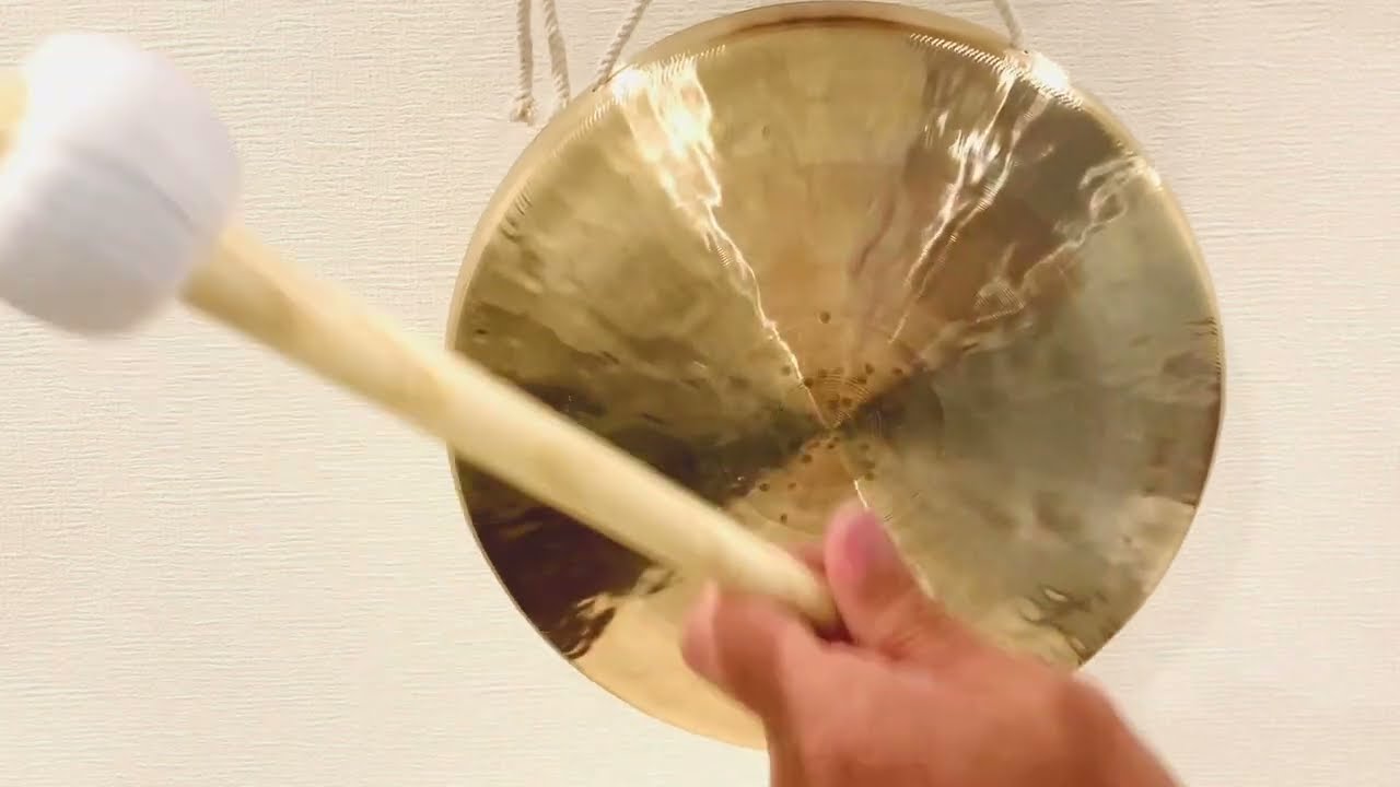 双光白銅鑼ドラ ゴング 30cm / Chinese double right white gong