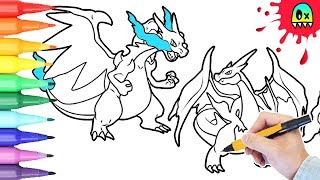 Pokemon Coloring Mega Charizard X Y Coloring Book Pages