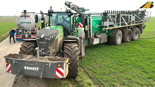 Gülle fahren 2024 Fendt 942 Vario Traktor &amp; Samson Güllewagen Düngung Landwirtschaft driving slurry