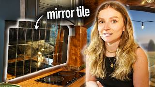 We Put a Mirror Backsplash in Our Van Kitchen