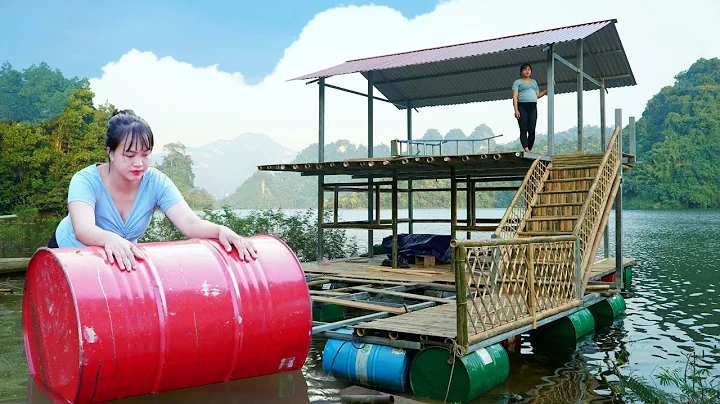 TIMELAPSE: 80 days journey to build a new life - Building a 2-story floating house on a lake