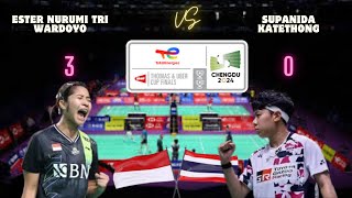 2024 UBER CUP QUARTERFINAL! Ester Nurumi Tri Wardoyo vs Supanida Katethong. #ubercup2024 #bwf