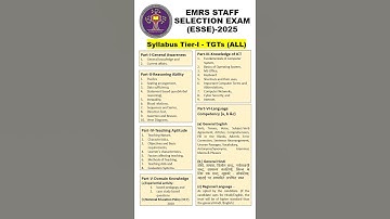 EMRS TGT ALL SUBJECT TIER 1 SYLLABUS 2025 #emrs #tgt #emrsvacancies #emrspgt #emrstgtsyllabus