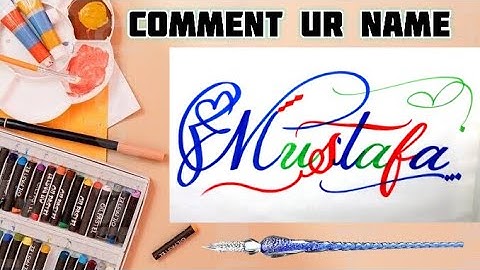 Mustafa Name Signature Calligraphy Status | How to Draw, Cursive Calligraphy with Cut Marker