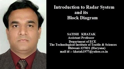 Introduction to Radar System and its Block Diagram