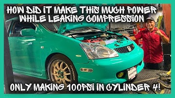 DYNO RESULTS WHILE LEAKING COMPRESSION!! K20A2 N/A EP3