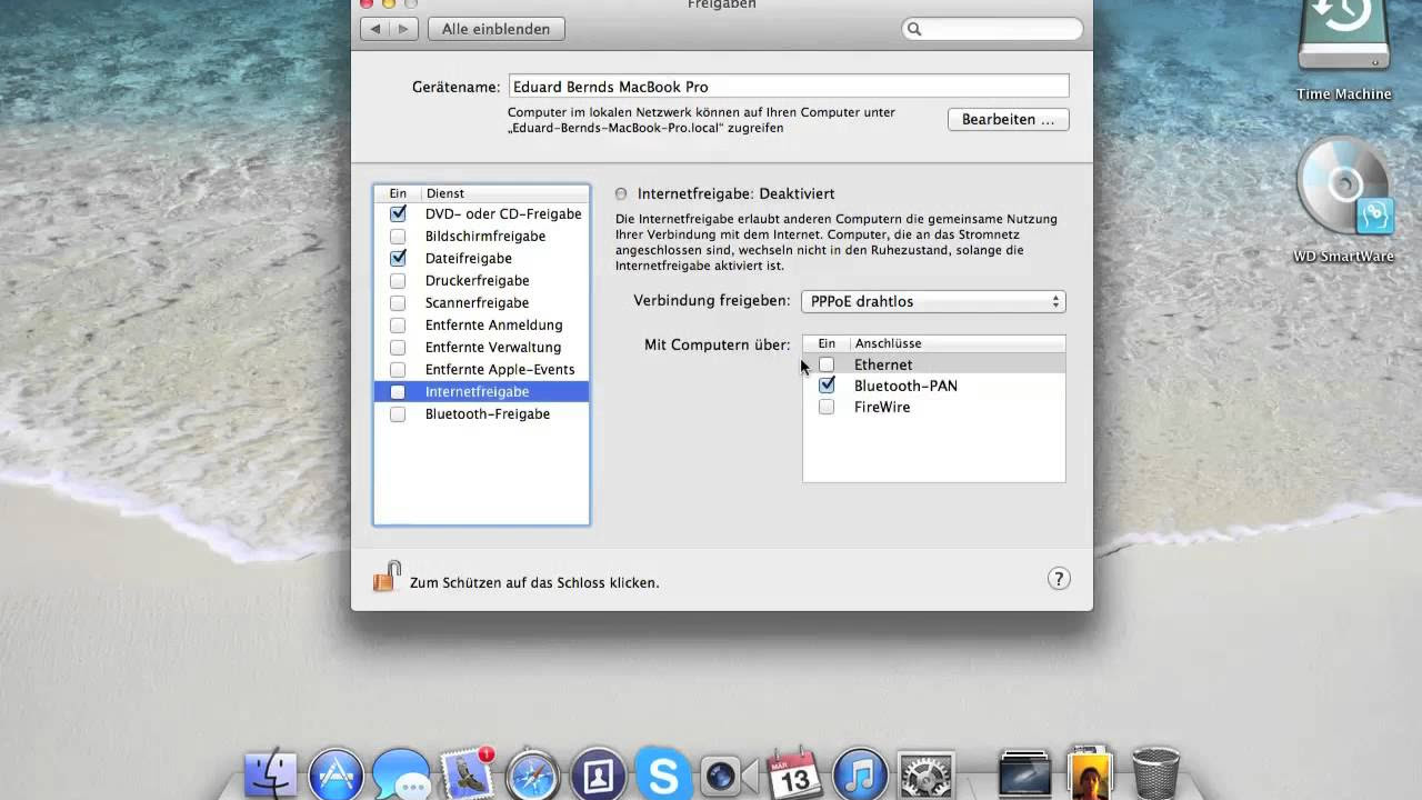 Update Internetverbindung am Mac freigeben