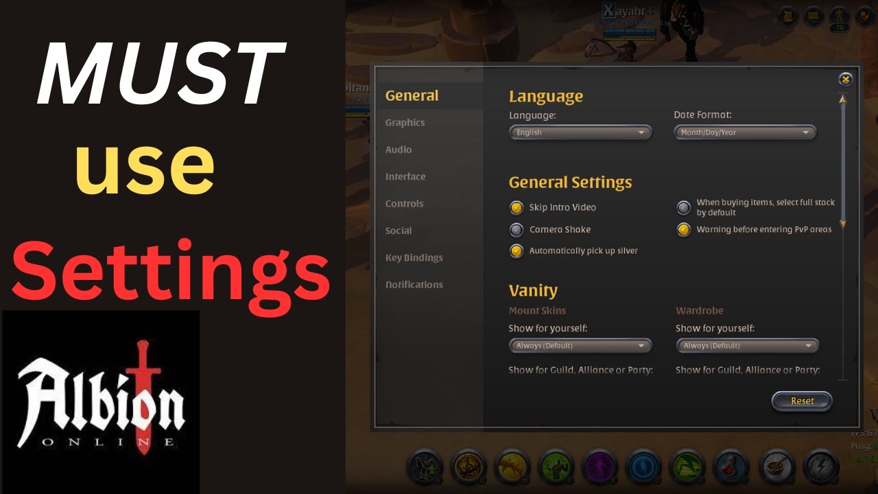 Help with mobile settings : r/albiononline