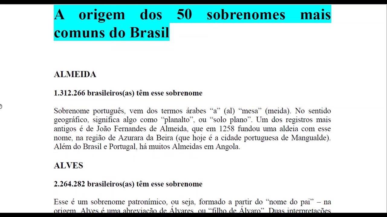 A Origem Dos 50 Sobrenomes Mais Comuns Do Brasil Super Mobile Legends A Origem Dos 50 Sobrenomes Mais Comuns Do Brasil Super Mobile Legends