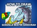 How to Draw GODZILLA BEATING GHIDORAH MUTO STYLE!!!